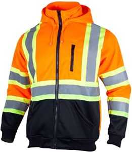 Fonterra Hi-Vis Safety Fleece Zip Hoodie Sweatshirt