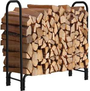 Amagabeli 4ft Firewood Rack Outdoor Indoor Heavy Duty Wood Rack